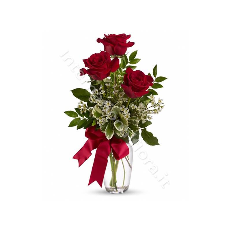 Tre rose rosse a domicilio internationalflora.com