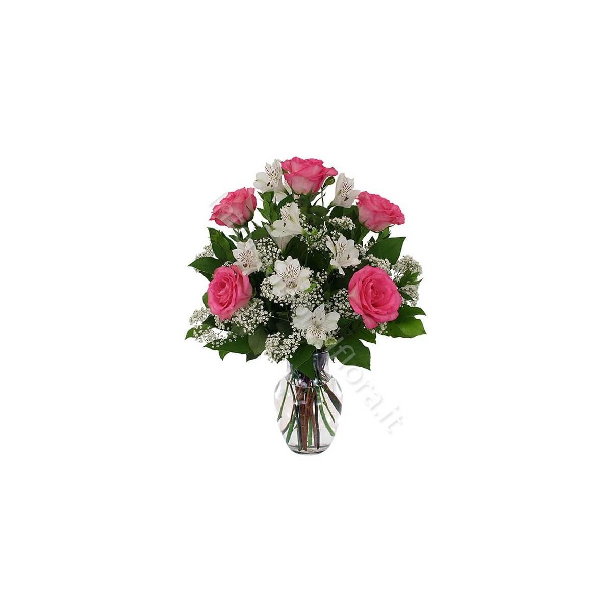 Bouquet di Alstroemeria e Rose rosa
