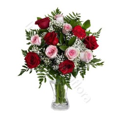 Bouquet di Rose rosse e Rose rosa