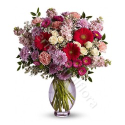 Bouquet di Fiorellini dai toni del rosso