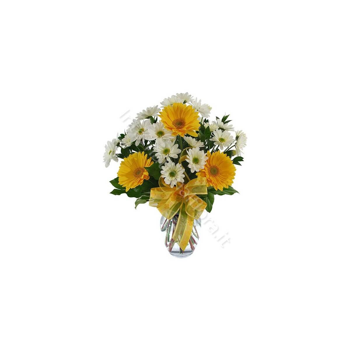 Bouquet di Gerbere gialle e Margherite bianche