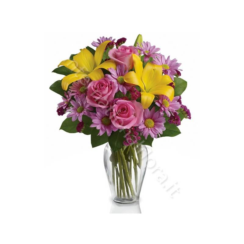 Bouquet di Rose, Gigli e Margherite internationalflora.com