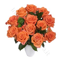 Boquet di 12 Rose arancio