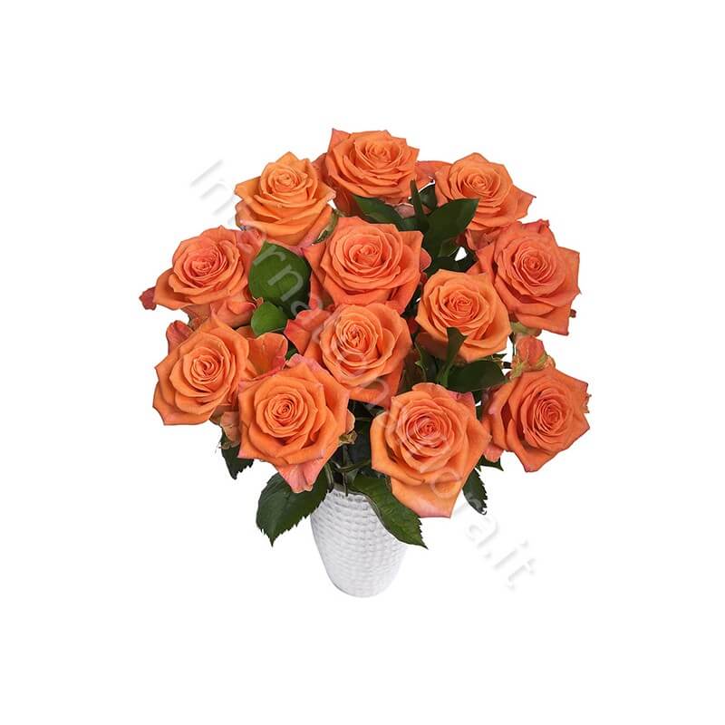 Boquet di 12 Rose arancio