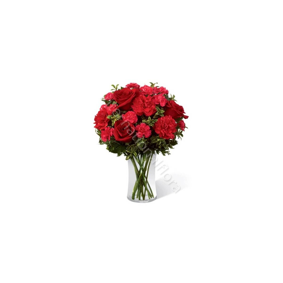 Bouquet di Rose rosse e Garofani rossi