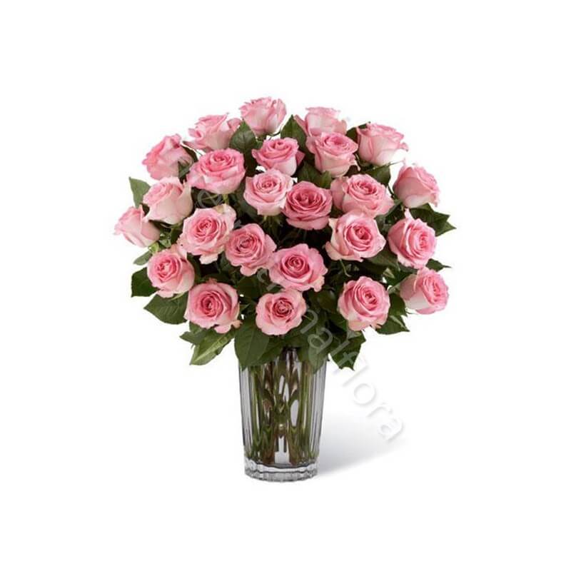 Bouquet di 24 Rose rosa