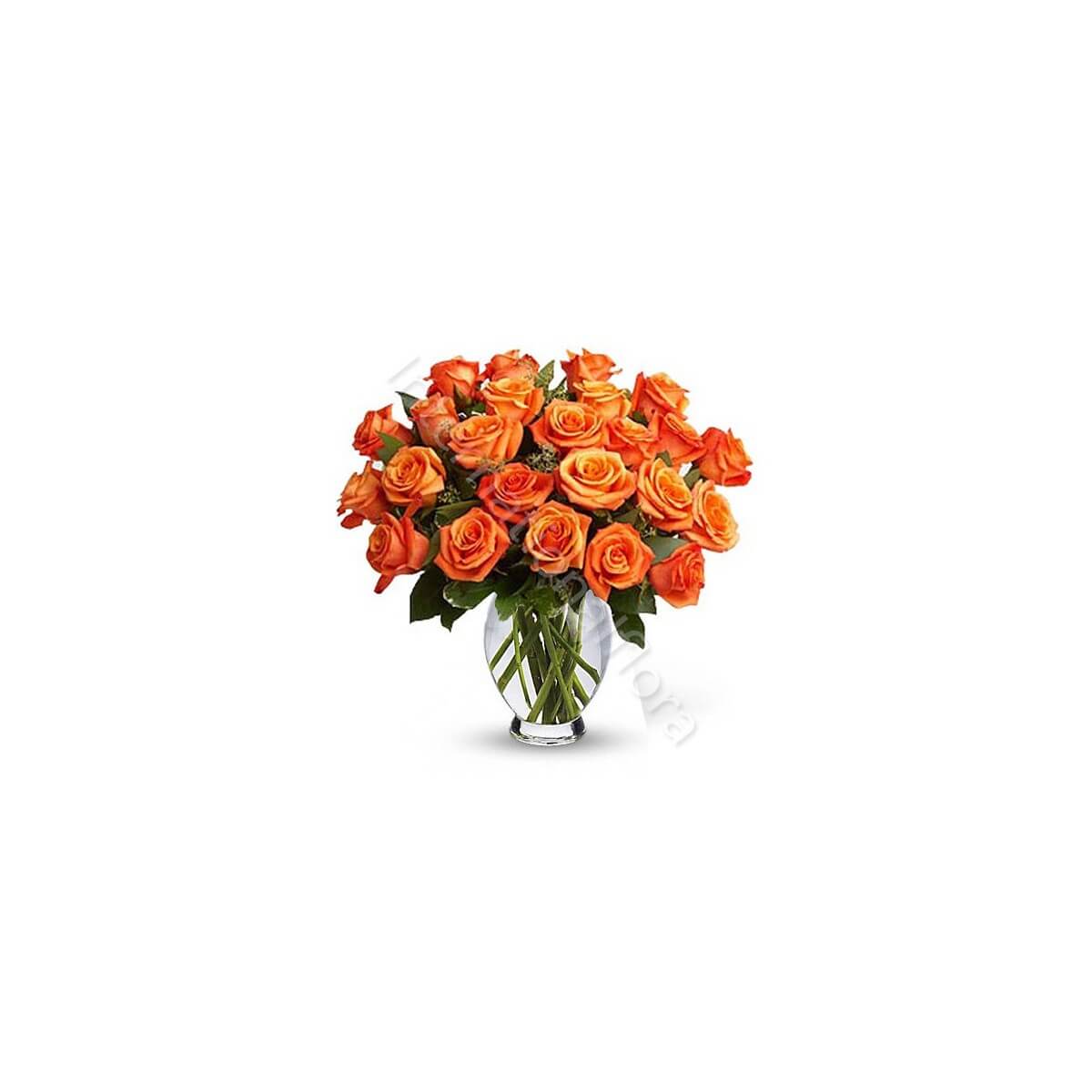 Bouquet di 24 Rose arancio