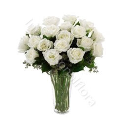 Bouquet di 18 Rose bianche
