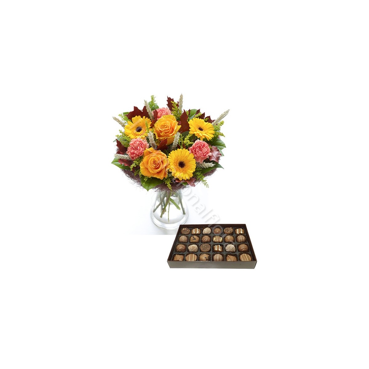 Bouquet Autunno con Scatola di Cioccolatini