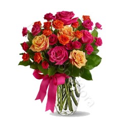 Bouquet surprise di Roselline miste dai toni caldi