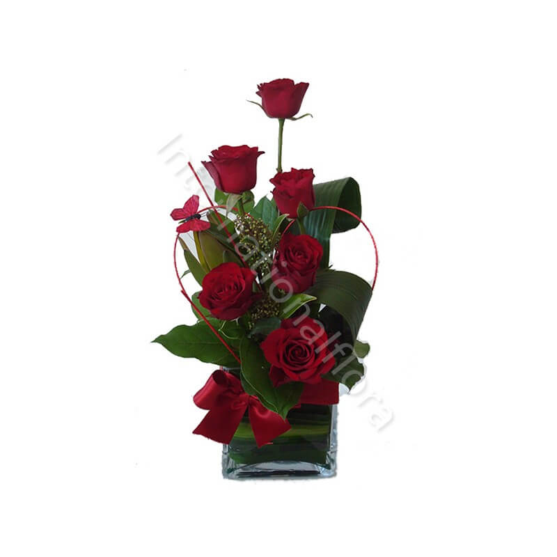 Composizione di sei Rose rosse internationalflora.com