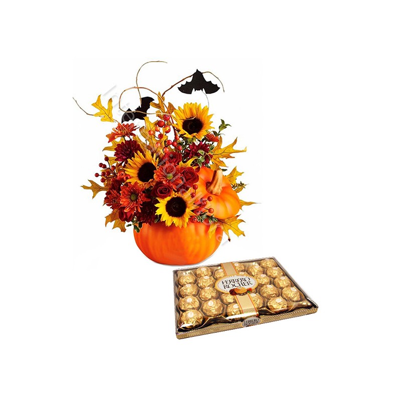 Bouquet Halloween con Ferrero Rocher
