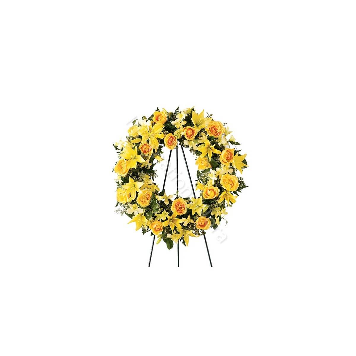 Corona funebre di Fiori gialli